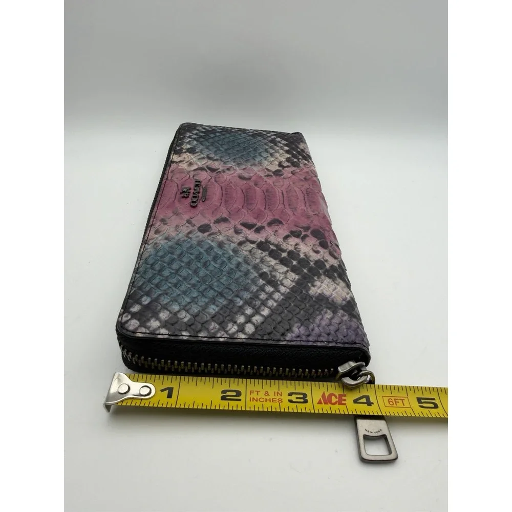 VERY RARE COACH RETIRED MULTI COLOR PYTHON ACCORDION ZIP-AROUND WALLET